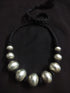 Wax Beads Silver Necklace (oversized beads)